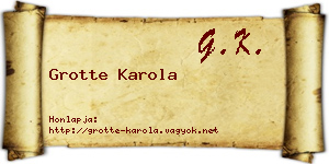 Grotte Karola névjegykártya